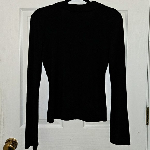 WHBM top w/ deep drape over vneck w/ crystal detail, size M, excellent condition - Picture 3 of 3